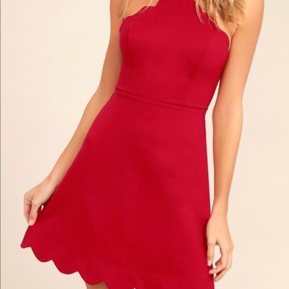 Lulu’s Red Scalloped Dress - Picture 3 of 5